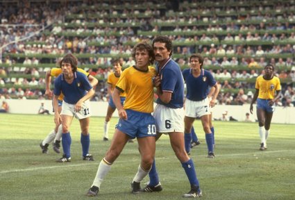 Zico of Brazil and Claudio Gentile of Italy