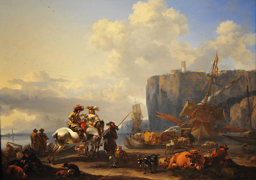Nicolaes Pietersz Berchem - View of an Italian Port, 1660's